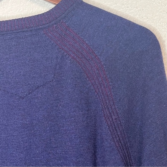 Robert Graham 100% Wool Sweater Purple Pullover V Neck Long Sleeve Mens Medium - Picture 9 of 13